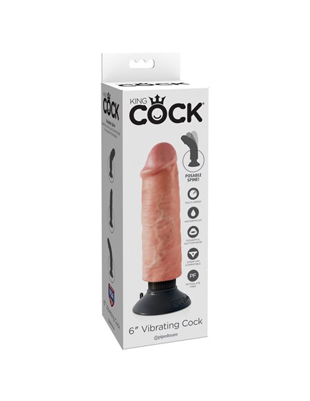 VIBRATORE SEMIREALISTICO Vibrating Cock - 6 Inch - Flesh