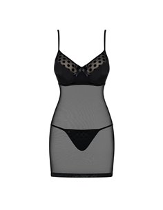 MINI ABITO SEXY Duo Net Open Cup Mini Dress- Black - On