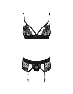 REGGICALZE E PERIZOMA Charms garter belt & thong black L/XL