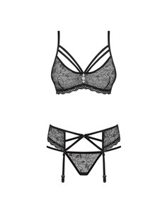 COMPLETO SEXY 810-SEG set 3PZ reggiseno calze e perizoma L/XL white