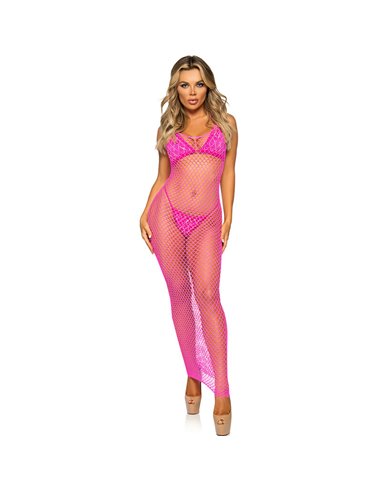 LEG AVENUE - ABITO LUNGO IN RETE FUCSIA TAGLIA UNICA